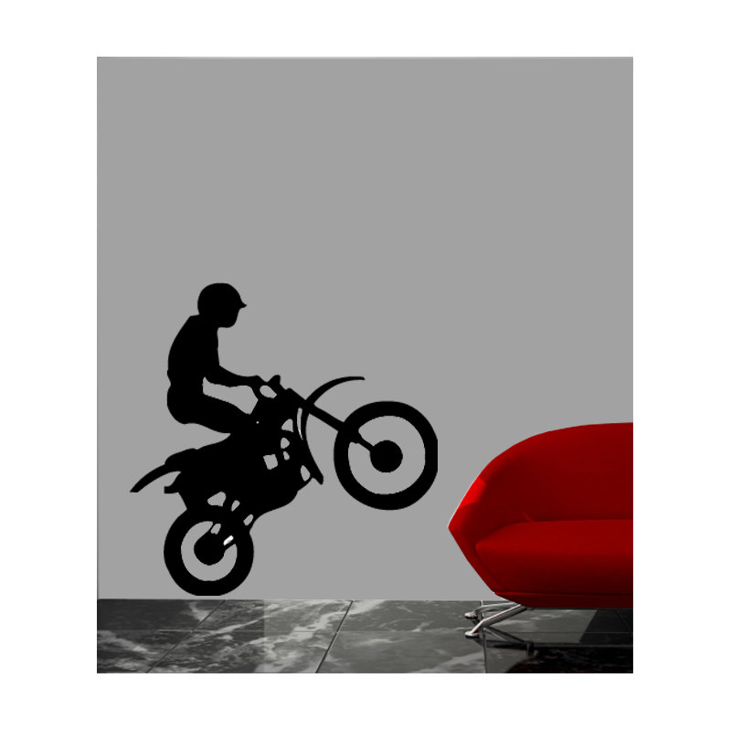 Motorcycle Non-Wall Damaging Wall Decal, 24" H x 14.5" W