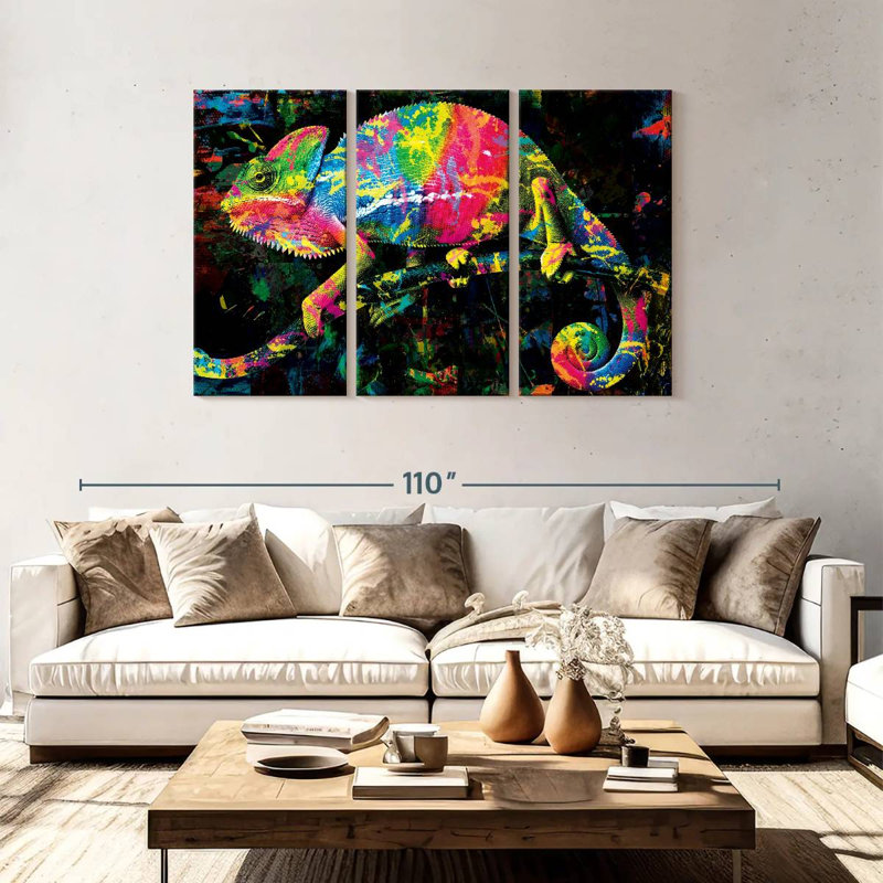 Peinture de caméléon Brampt, H 48 po x l 74 po