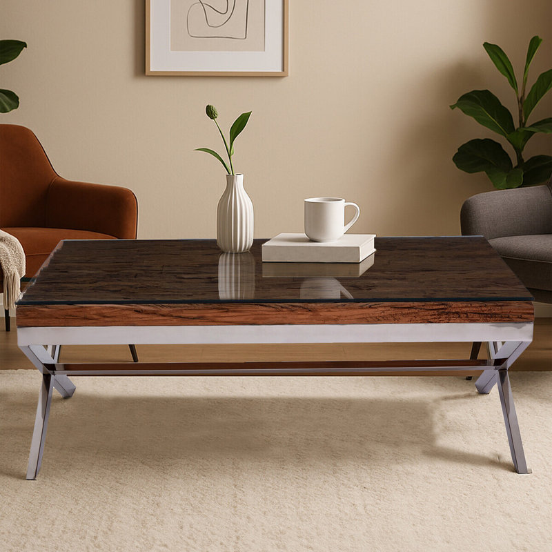 Thane Cross Legs Coffee Table, Black