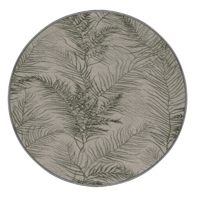 Machine Washable Botanical Gray Area Rug