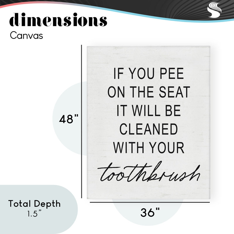Toile d'avertissement Sassy Clean With Tooth, H 48 po x l 36 po