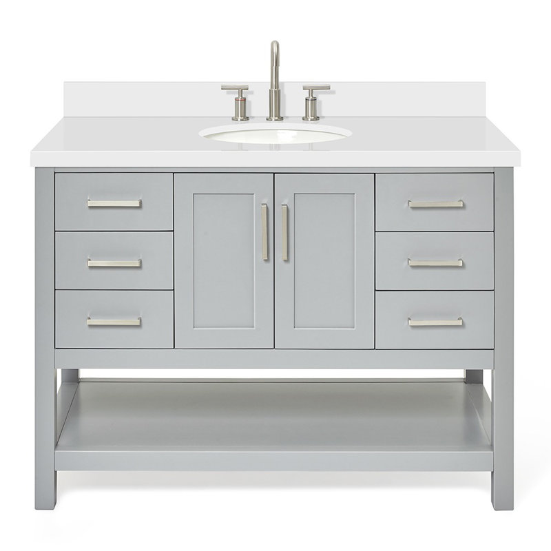 Magnolia Bath Vanity Rectangular Basin S049SWQ, Gray, Oval