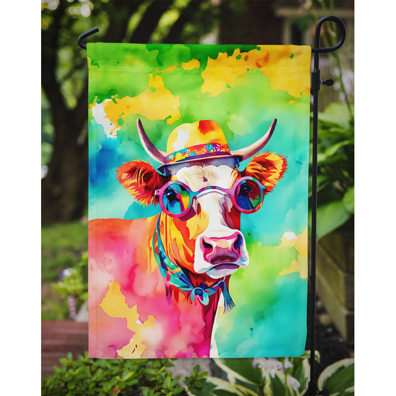 Drapeau de jardin de vache hippie Malvi