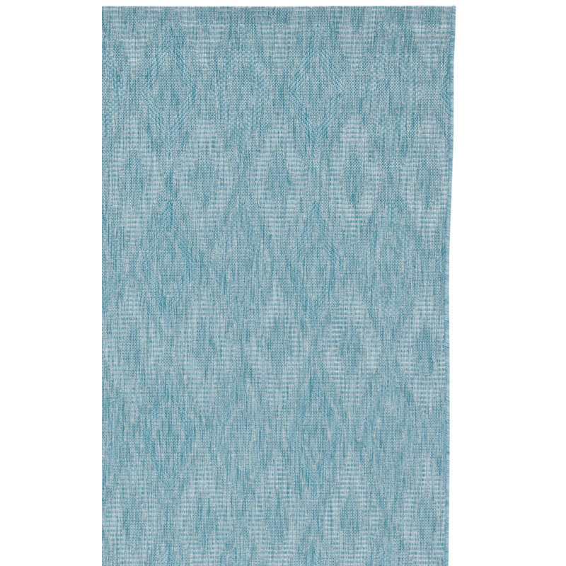 Tapis intérieur / extérieur à motif géométrique A Açia Aqua, Tapis de couloir 2 pi 3 po x 6 pi 7 po