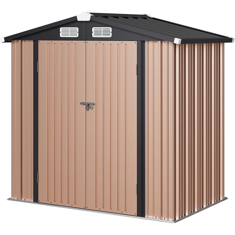 6'x 4' Outdoor Metal Storage Shed with Base, 6'x 4'