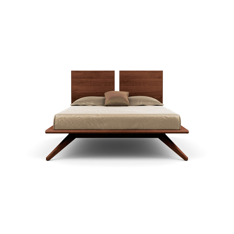 Astrid Solid Wood Platform Bed, California King, Cognac Cherry