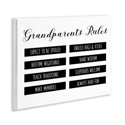Plaque murale moderne Grandparent's Rules, design by CAD Designs