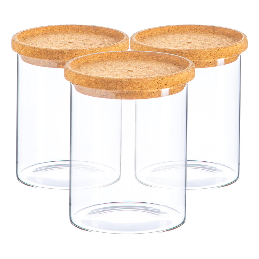 Argon Tableware - Glass Scandi Storage Jars with Cork Lids