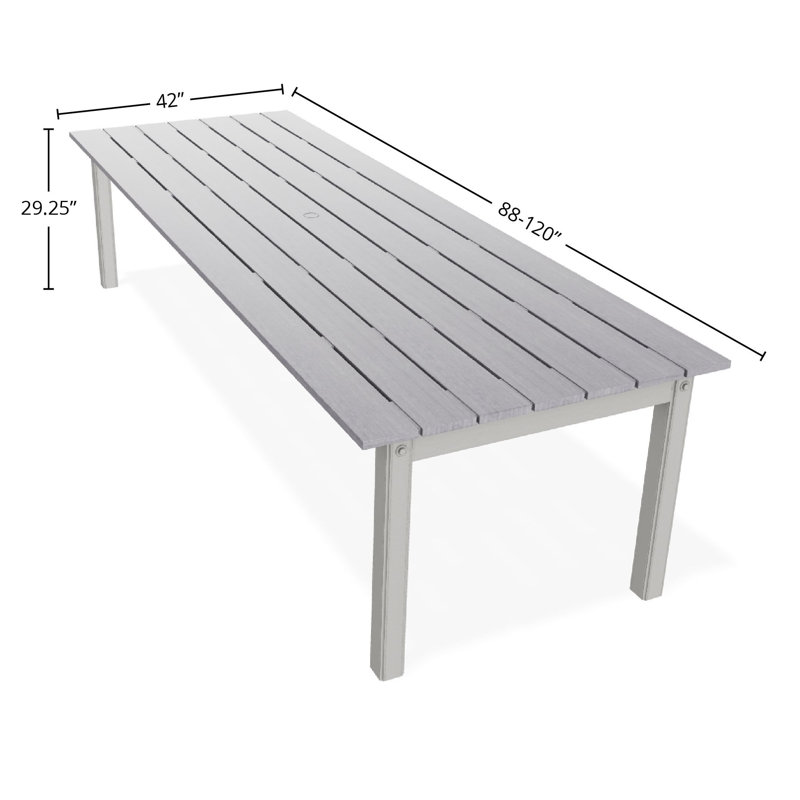 Table de salle à manger extensible 42 po x 120 po, Gris / neige