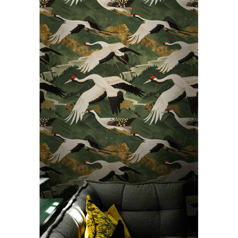 Rouleau de papier peint japonais Elegant Crane