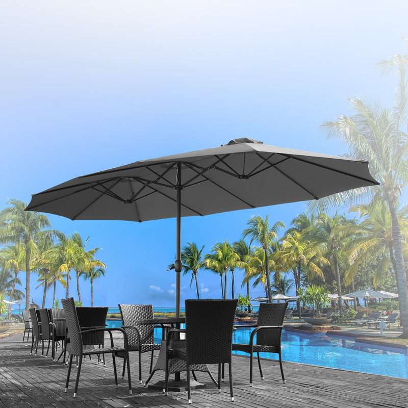 Parasol de marché rectangulaire Crosspointe 180', Gris