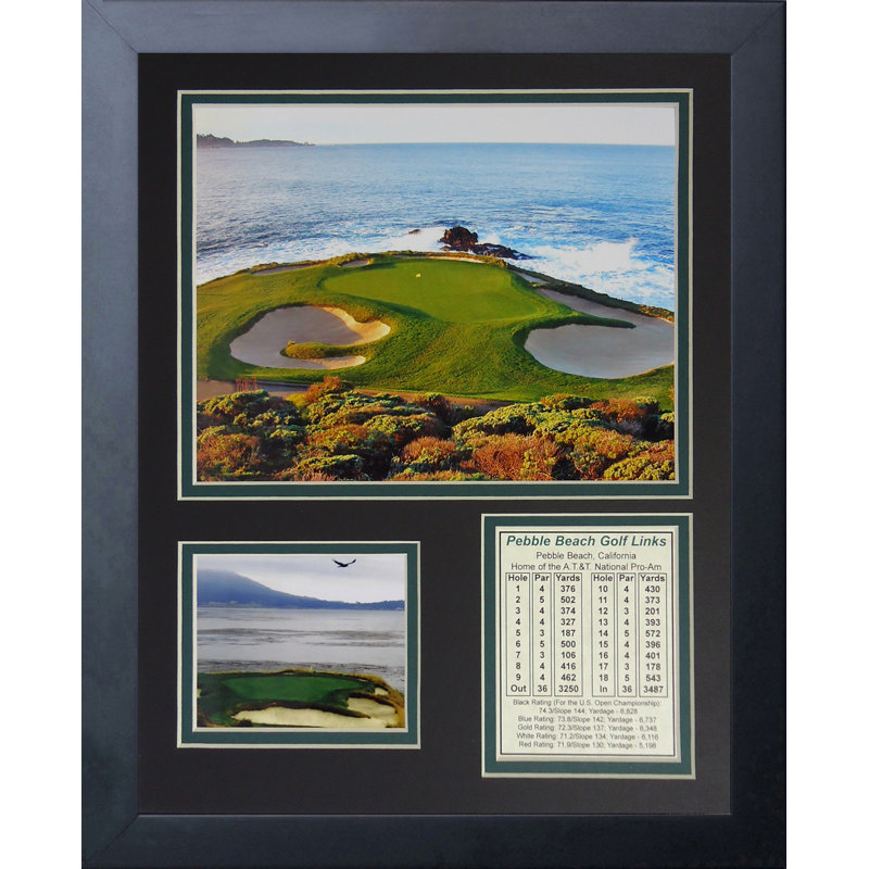 «Pebble Beach Hole # 7» - Impression de souvenirs sur papier encadré