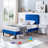 Twin Platform Bed Frame with Velvet Upholstered Headboard and Wooden Slats Support, Mattress Foundation/No Box Spring Needed-950660877-950659313