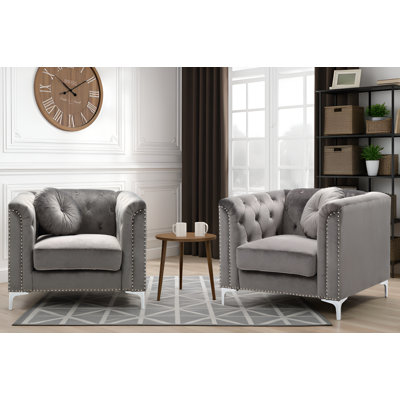Ensemble de 2 chaises en velours Colmar