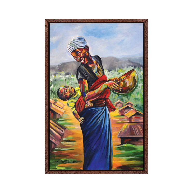 Cradle 1 Piece Wall Art on Canvas, 101.6 cm H x 66.04 cm W, Classic Brown Wood Framed