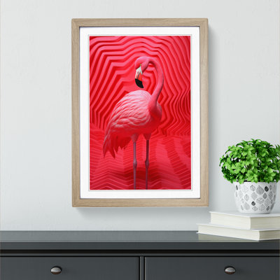Flamingo Op - Framed Print