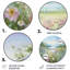 Art floral mural rond en métal Simplity Wreath-418959939