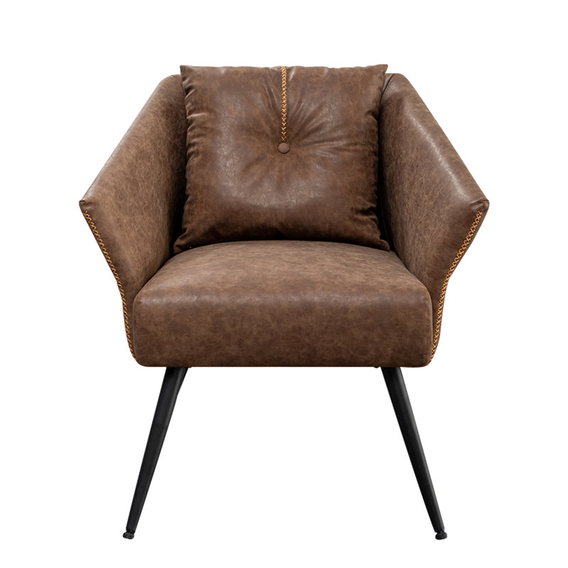 Jonda Faux Leather Armchair, Brown Faux Leather