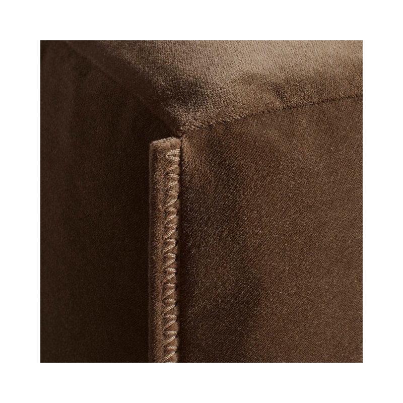 Petit canapé modulaire Cleon, Face à la gauche, Mélange de polyester café velours