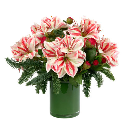 Amaryllis Faux Floral in Vase