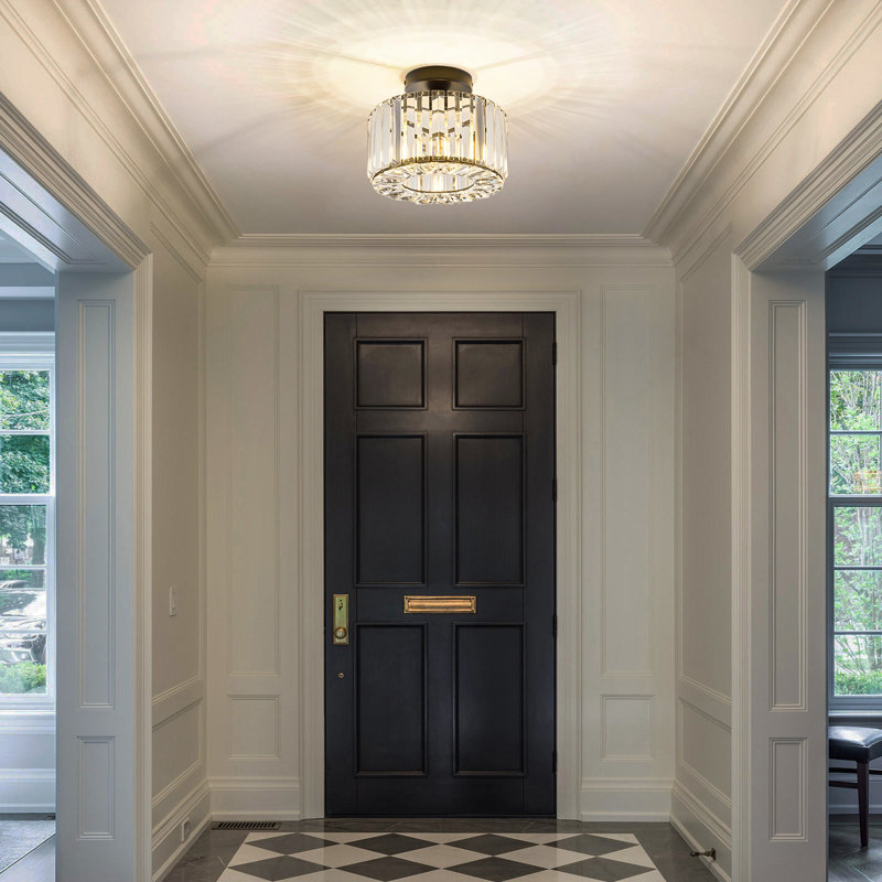 Luminaire de plafond en cristal Katona, plafonniers semi-encastrés modernes pour couloir, plafonniers pour cuisine, entrée de salle de bain (argent)