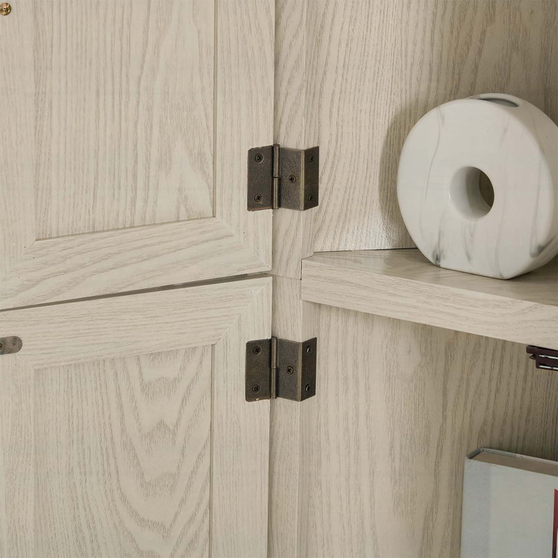 Armoire d'angle à 4 niveaux avec 8 portes, Blanc