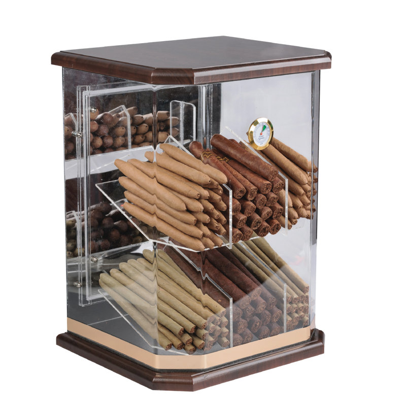 Wood Cigar Humidor, 17" H x 12.5" W x 10.5" D
