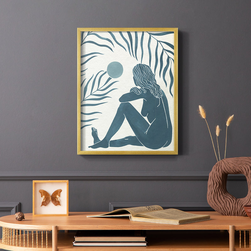 Moon Gazer II, reproduction encadrée - bois massif, Or, H 10 po x l 8 po