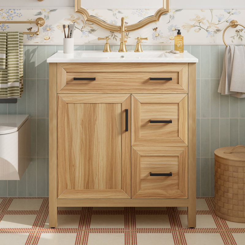 Meuble-lavabo simple 30 po avec plateau en céramique