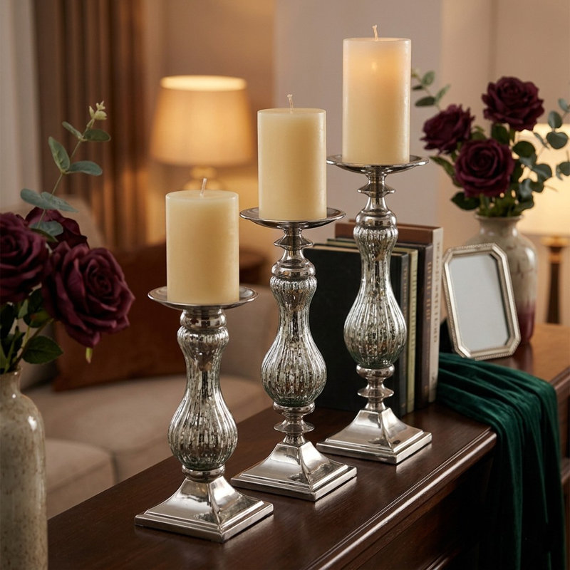 Chandelles en verre/métal