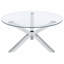 Table basse chromée en verre trempé