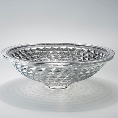Lavabo de salle de bain vasque ovale en verre 17,59 po