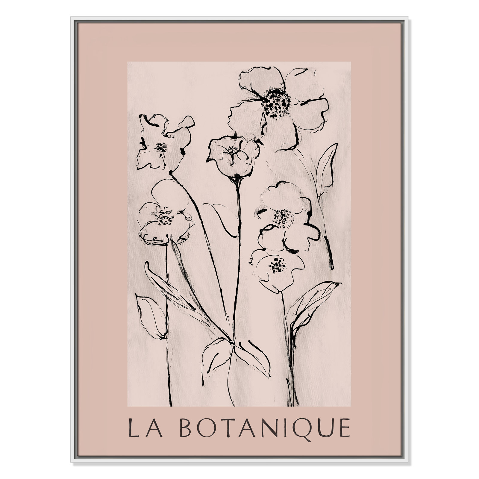 Riya "La Botanique" Print by Susan Jill, White Floater Frame, No, 41.5" H x 31.5" W x 2" D