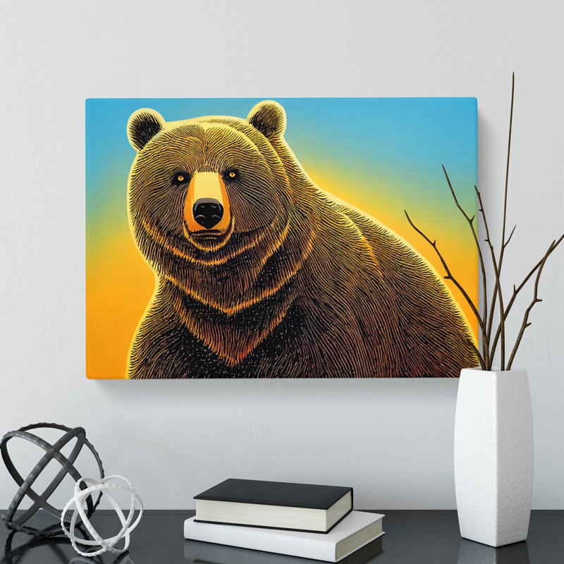 Stellar Bear - Wrapped Canvas Print, 40cm H x 60cm W x 3cm D