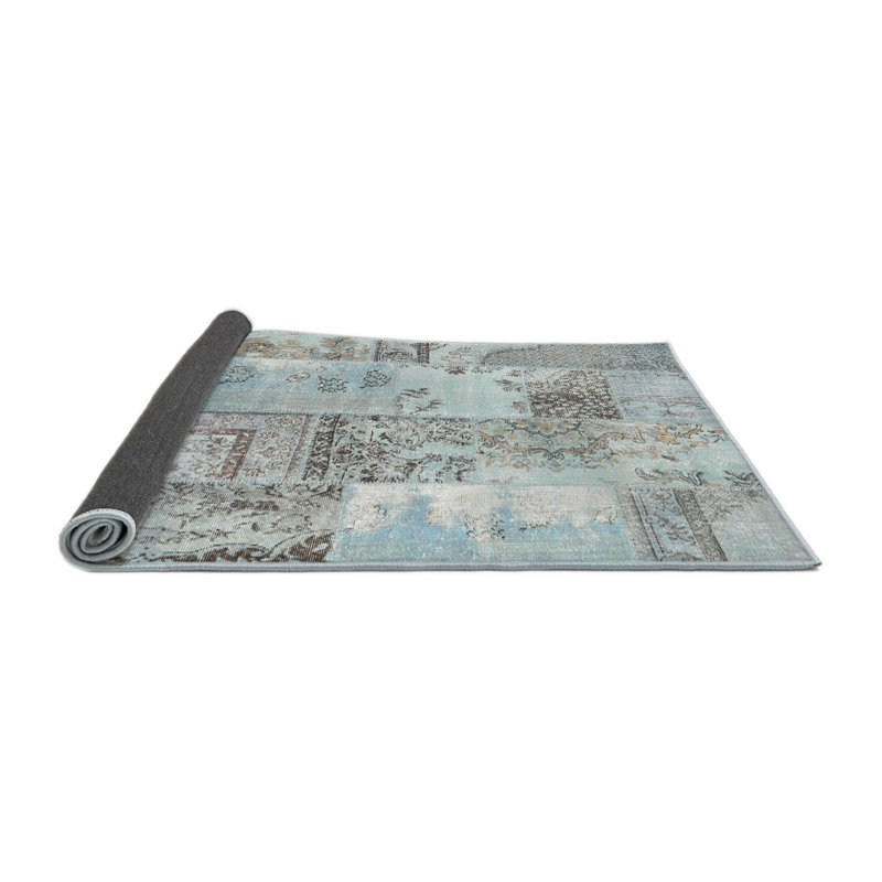 Bleu/brun Tapis décoratif, Rond 7 pi
