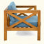 Fauteuil club d'extérieur en bois d'acacia avec coussins, ensemble de conversation, convient aux rassemblements extérieurs-915589653