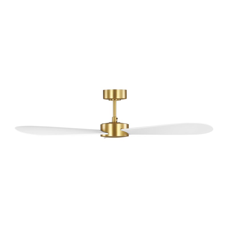 Visual Comfort Fan Paddle Smart 52 Indoor Ceiling Fan with Threaded Downrod, Matte White ABS blades and Handheld Remote