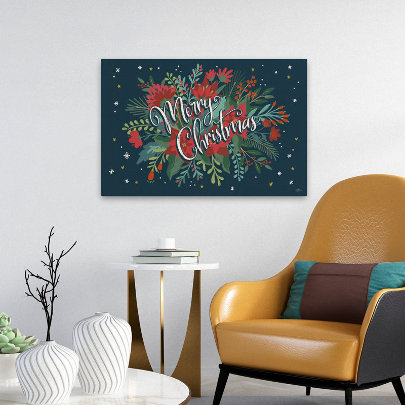 Fleurs de Noël I - fleurs de Noël bleues, H 16 po x l 24 po