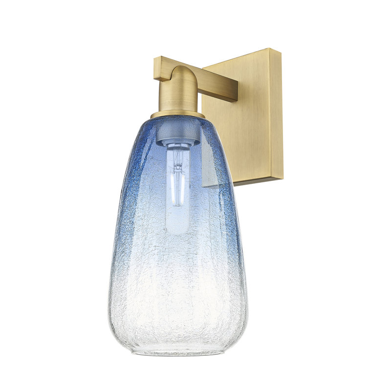 Jacquette - 1 Light Wall Mount Sconce, Brushed Brass, Sapphire Blue