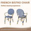 Ensemble de 2 chaises bistro en rotin bleu sarcelle - Design français classique pour patio, balcon et jardin