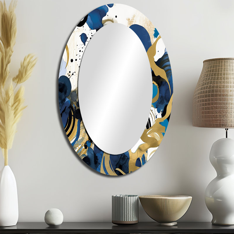Longino - Miroir abstrait en métal, 36 po x 24 po