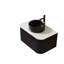 Élégant meuble-lavabo noir en pierre avec lavabo, solution de rangement moderne