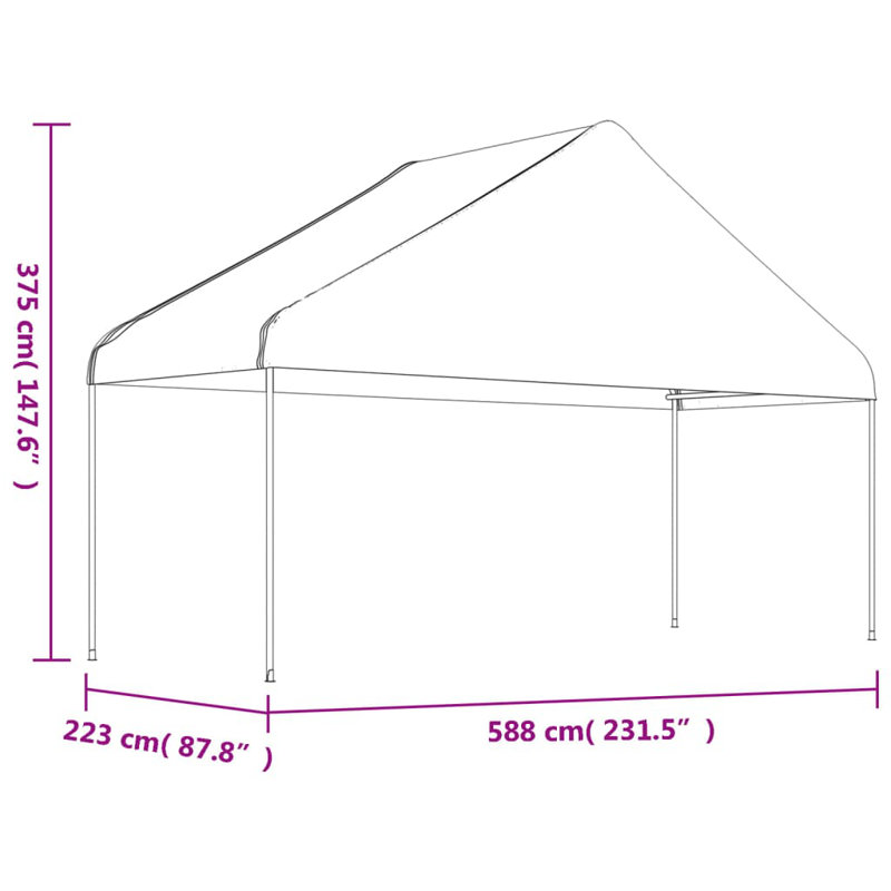 Dakota Fields Gazebo With Roof White 6.69X5.88X3.75 M Polyethylene