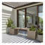 Banc de jardin en bois brun cendré 76 pouces Grove - Sièges d'extérieur modernes avec drainage pour jardin, terrasse et cour