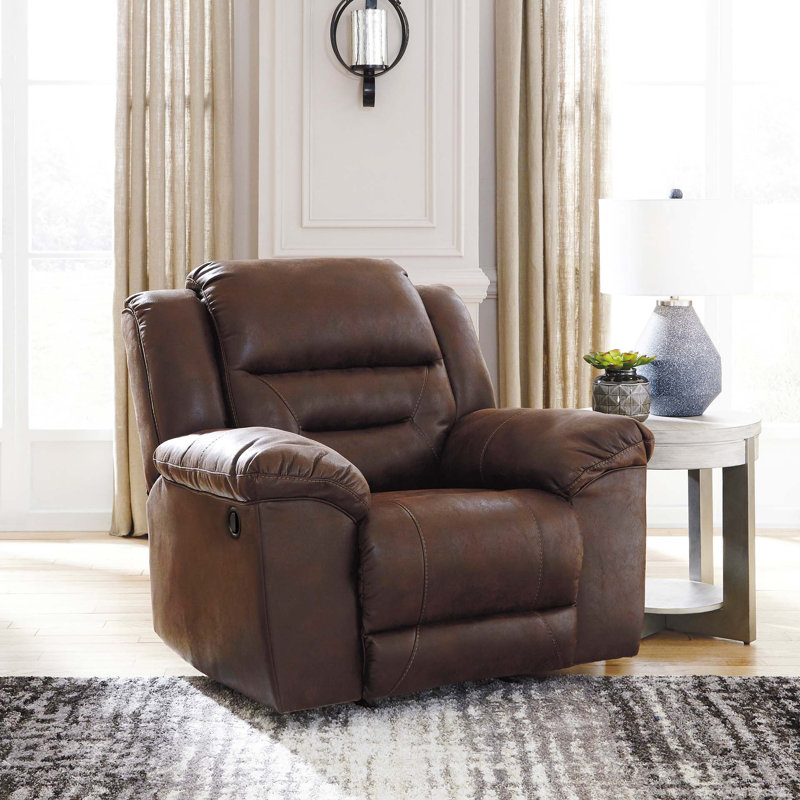 Fauteuil inclinable standard à bascule Reavis, Manuel, Similicuir chocolat
