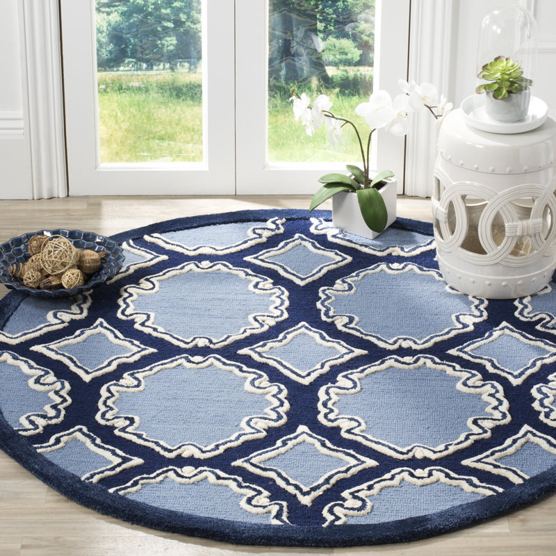 Tapis géométrique en laine touffeté à la main Mccullough, Rond 5 pi