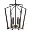 Lustre rustique rustique 18 "à 6 lumières 18", finition bois de chêne gris + finition noire texturée