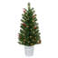 Ensemble de 2 arbres de Noël artificiels décoratifs en pot de 3,5 pi avec 35 lumières claires, 95 extrémités de branches réalistes et des arbres artificiels faciles à installer avec base robuste durable