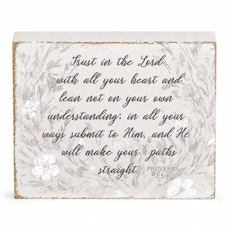 Plaque de table « Ayez confiance en le Seigneur » 4x3