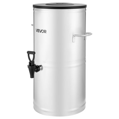 Distributeur de thé glacé, distributeur de boissons en acier inoxydable 304 de 4 gallons / 15 L avec robinet et poignée, convient aux boissons chaudes et froides, au thé glacé et à l'eau dans les cafés et les restaurants